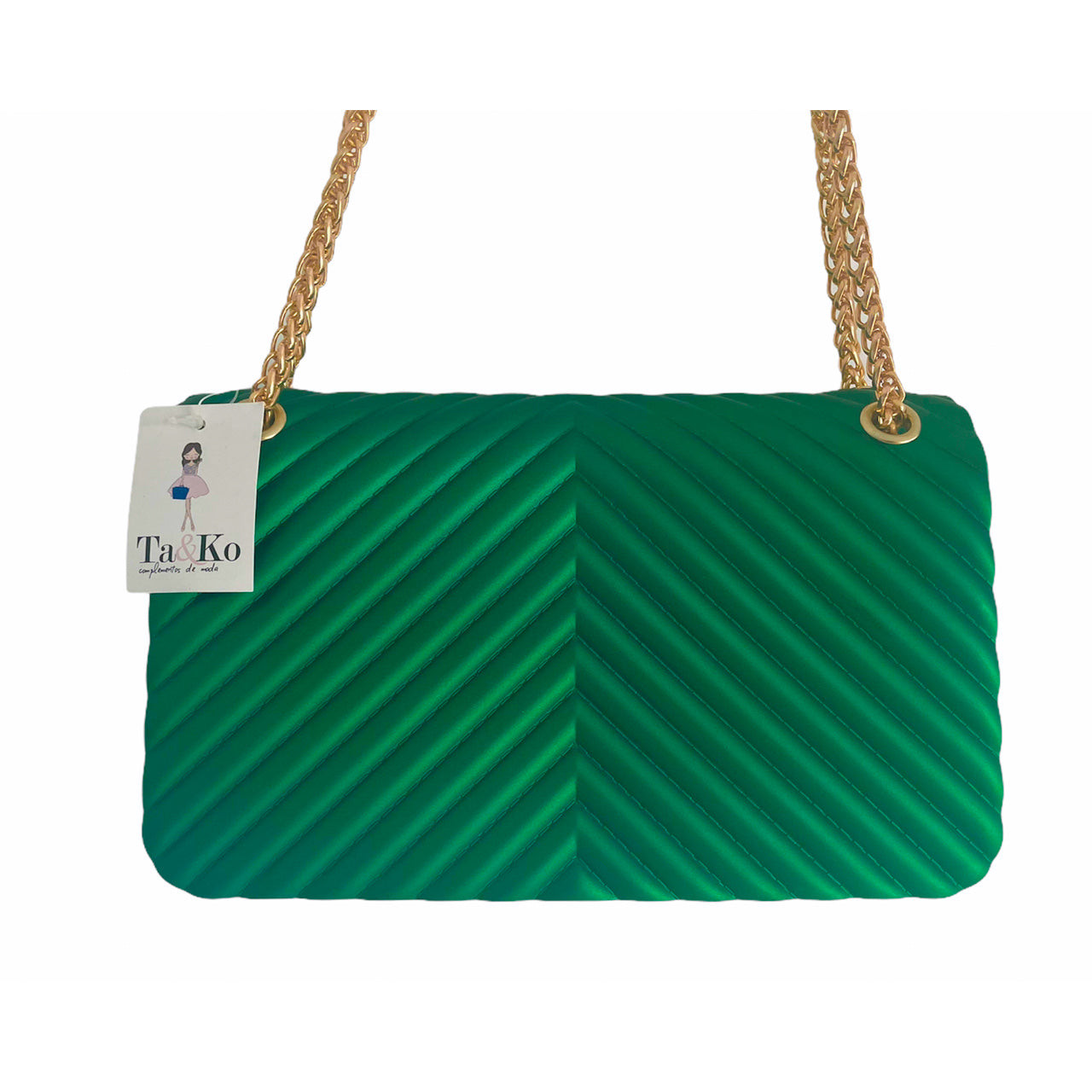 Metallic Green Rubber Bag