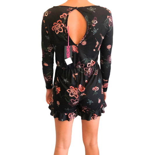 Missi London Floral Ruffle Playsuit