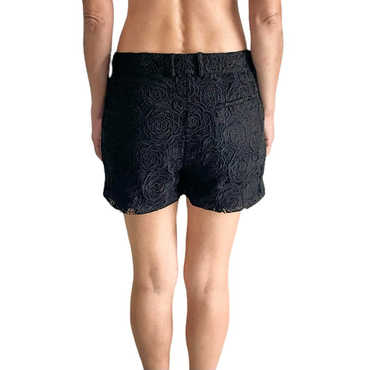 McQ Black Lace Floral Shorts