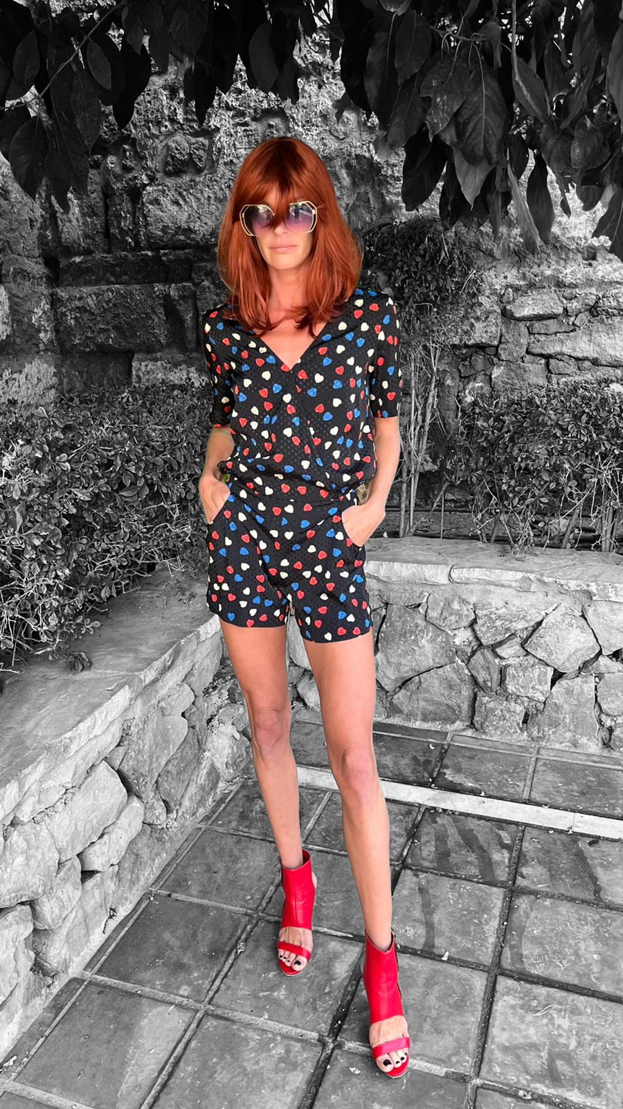 See by Chloe Heart Patterned Playsuit