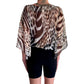 Morgan Leopard & Zebra Print sheer floaty top with open shoulders