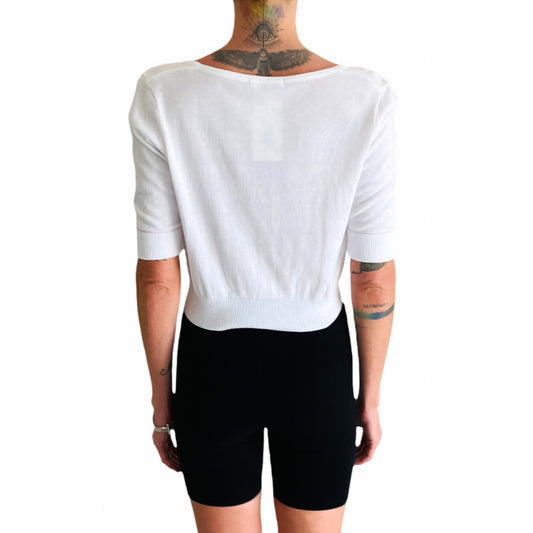 Marks & Spencers White Cropped Cardigan