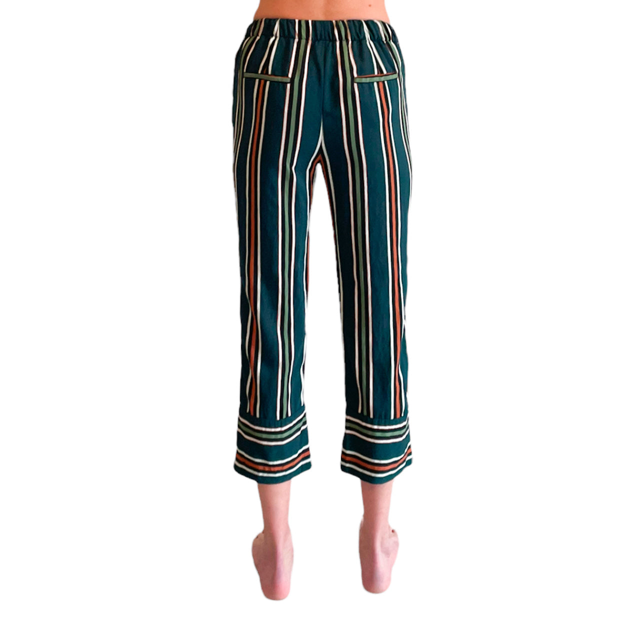 Pantalón cropped de rayas de Zara