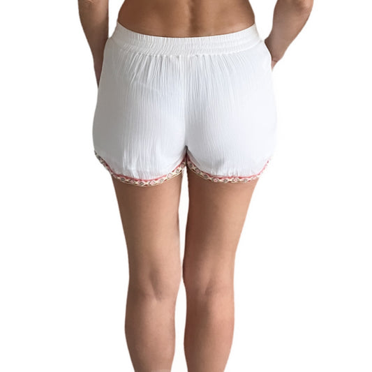 Accessorize White Neon Embroidered Shorts
