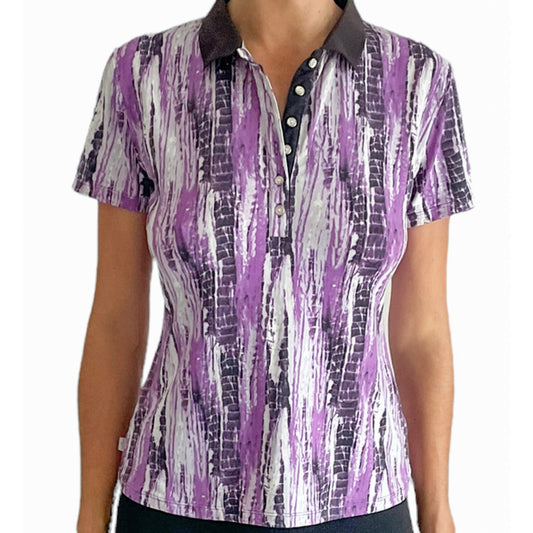 Calvin Klein Golf Purple Patterned Polo Top