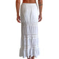 Guess Tiered White Maxi Skirt