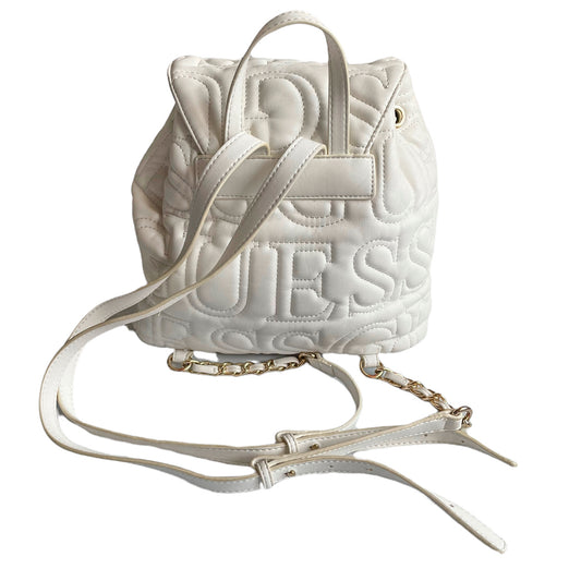 Guess White Quilted Logo Backpack
